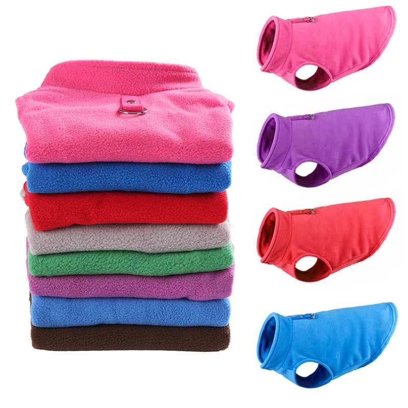 Winter Warm Dog Vest Coat for Small Dogs Cat Soft Clothing Puppy Polar Fleece Solid T Shirt Yorkie Dachshund Pet Accessories