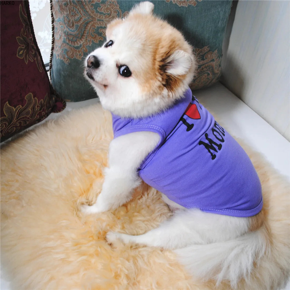 T-shirt d'été imprimé mignon pour animaux de compagnie, vêtements pour chiots, chiens, chats, gilet en coton, vêtements pour carlins, costumes pour chiens, vêtements pour petits chiens