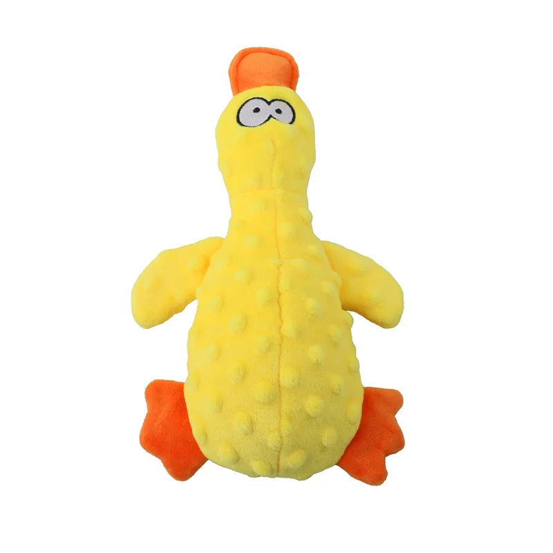 Squeaky Dog Toys Soft Duck Crinkle Plush Dog Chew Toys for Chewers Durable Interactive Dog Toys for Puppy Medium and Large Dogs