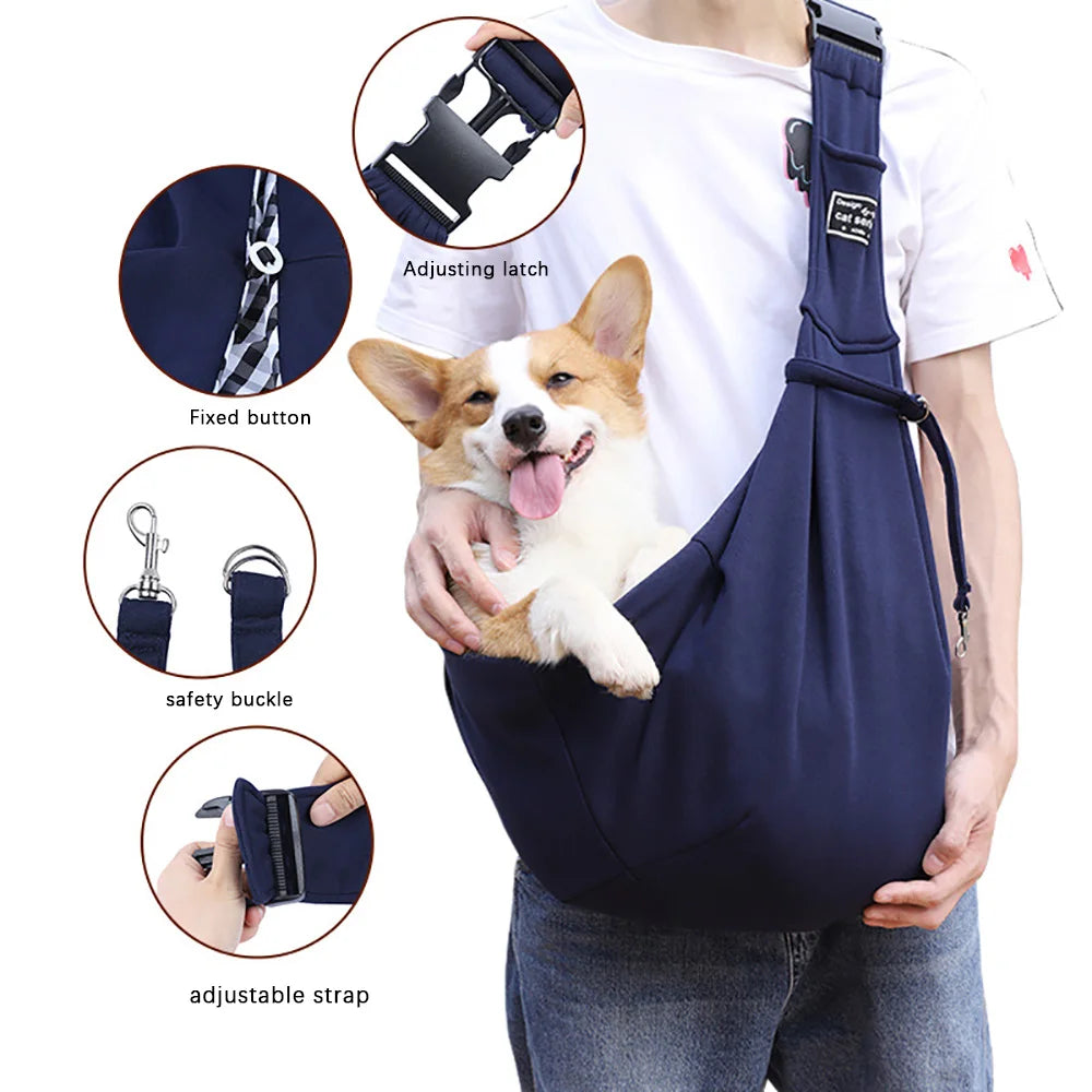 Folding Dog Backpack Breathable Pet Outing Bag Pet Bag Shoulder Crossbody Cat Bag Adjustable Strap For Pets Under 15KG