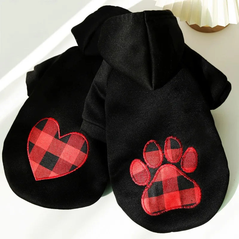 Winter Warm Pet Dog Clothes for Large Dogs Fashion Puppy Sweaters Cute Print Cat Hoodies Soft Pet Kitten Outfits Bulldog Clothes