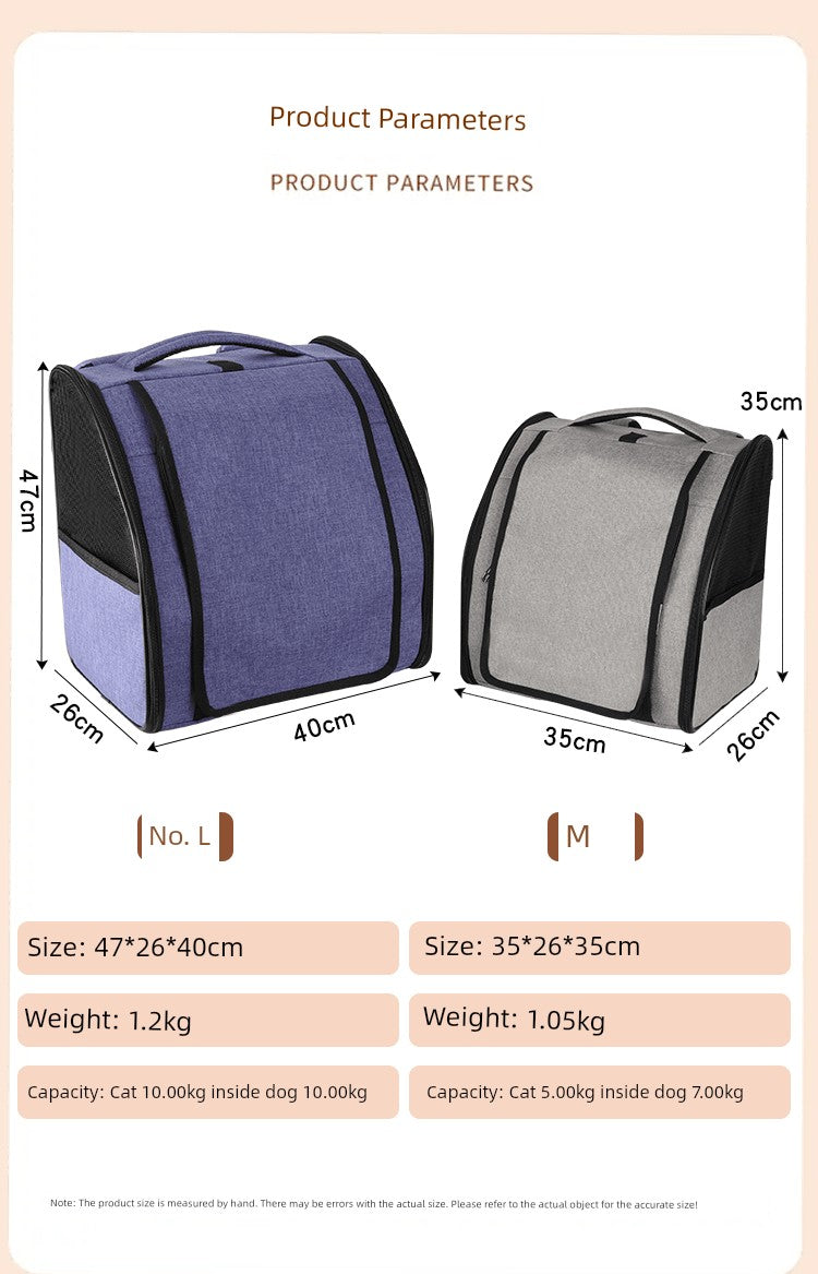 Bolsa para gatos plegable de lona portátil y transpirable de dos capas