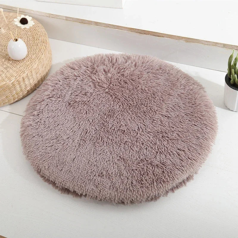 Plush Cat Bed Mats Round Pet Bed for Cats Small Dogs Soft Fleece Pet Sleeping Mat Kitten Puppy Nest Pet Cushion Cat Accessories