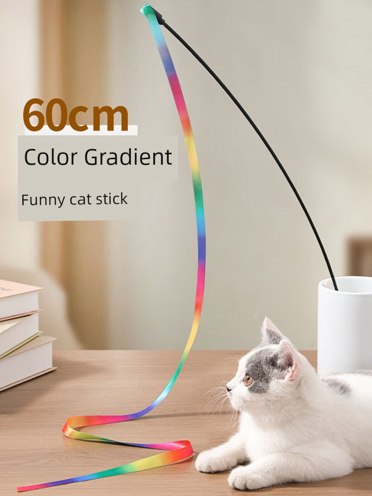 Bite-Resistant Long Brush Holder Ribbon Self-Hi Relieving Stuffy Handy Gadget Cat Teaser