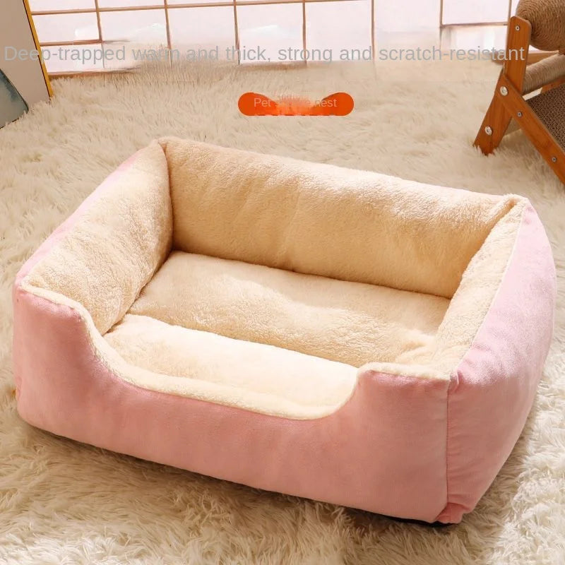 Large Pet Cat Bed Sofa Warm House， dog beds，Square Nest Pets Kennels for Small Dogs Cats Winter Puppy Kittens Sleeping Baskets