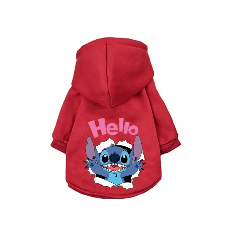 Disney Stitch Dog Clothes Winter Warm Pet Clothes Cotton Pets Clothing For Small Medium Dogs French Bulldog Chihuahua Costume