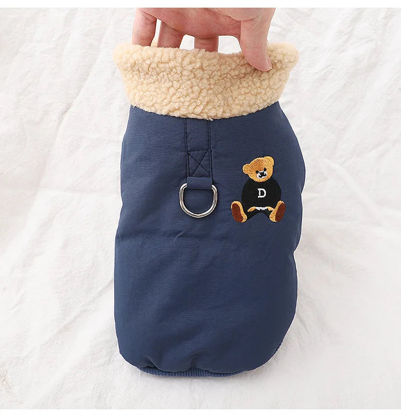 Dog Pet Clothing Bear Traction Jackets for Dogs Clothes Cat Small Winter Velvet Thickening Fashion Boy Yorkshire Accessories