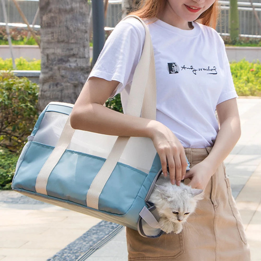 Fashion Cat Outdoor Hand-carrying Small Dog Bag Breathable Pet Carrier Handbag Puppy Kitten Travel Shoulder Bags