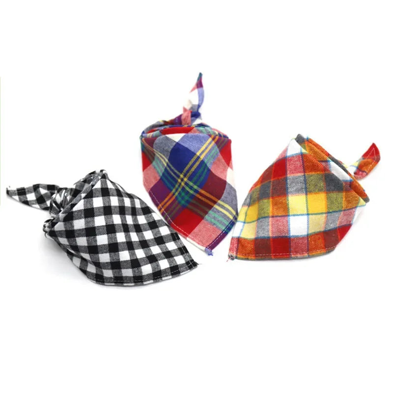 Bandanas para perros y gatos Bandana a cuadros para perros Bandana lavable para cachorros Baberos triangulares para perros Bufandas Accesorios para mascotas para niñas y niños