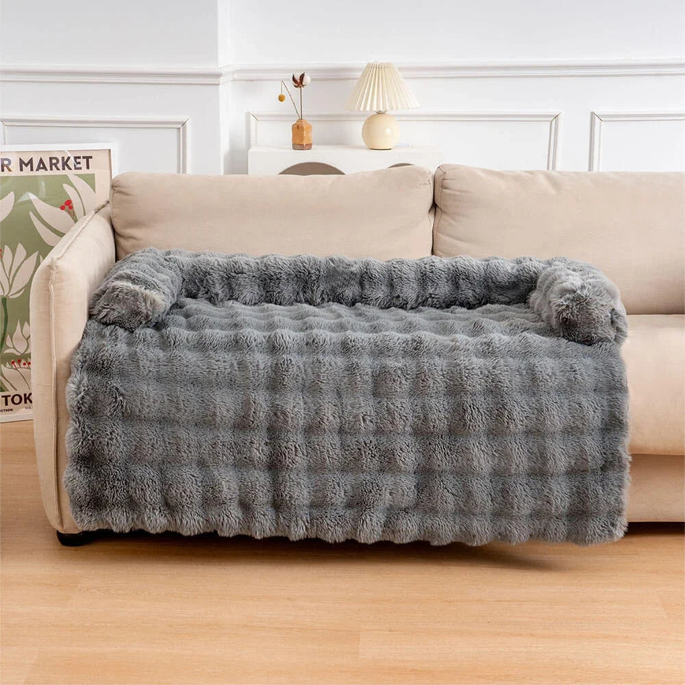 Plush Dog Bed Soft Plush Dog Pad, Sofa Couch Pet Furniture Protector Cover, Washable, Blanket Cushion Dog Kennel