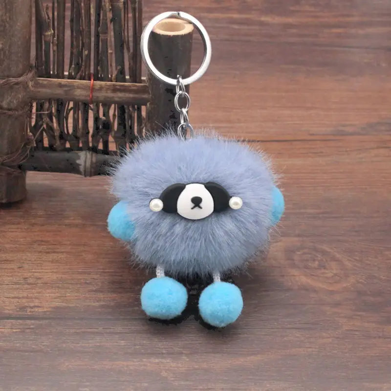 1Pcs Plush Dumb Bear Keychain Animal Pendant Keyring Pets Doll Gift Handbag Key Holder DIY Jewelry Clothing Crafts Accessory