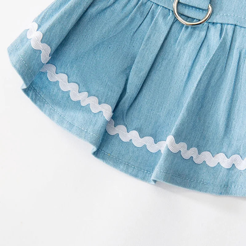 Princess Style Dog Dress Pet Denim Dog Skirt for Small Dog Summer Puppy Wedding Dress Cat Suspender Skirt Chihuahua Dog Clothes