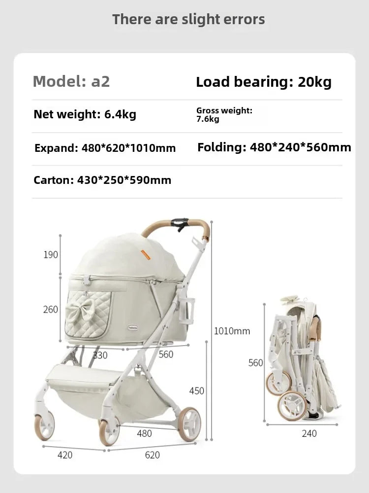 Outdoor Puppy Stroller Cat Dog Travel Breathable Pet Stroller Lightweight Convenient Folding Small Medium Pet Stroller Products