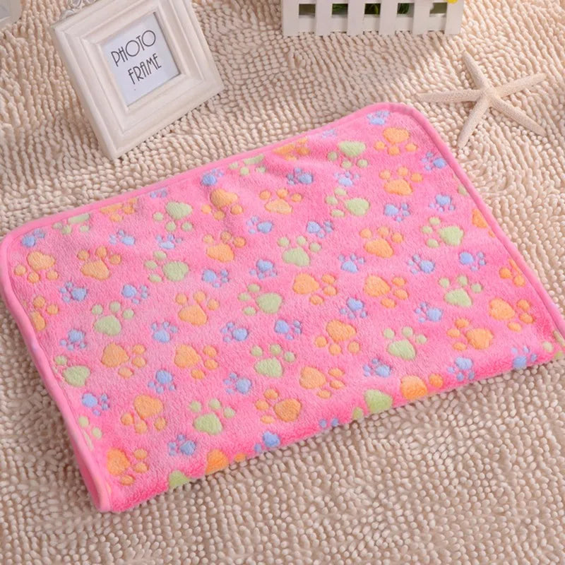 3 Sizes Cute Warm Pet Bed Mat Cover Towel Handcrafted Cat Dog Fleece Soft Blanket for Small Medium Large dogs Puppy Pet Supplies