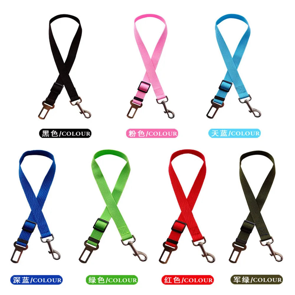 Pet Dog Car Seat Belt Retractable Buffer Elastic Reflective Safety Traction Rope Dog Leash Harness Dogs Dog Accessories Supplies