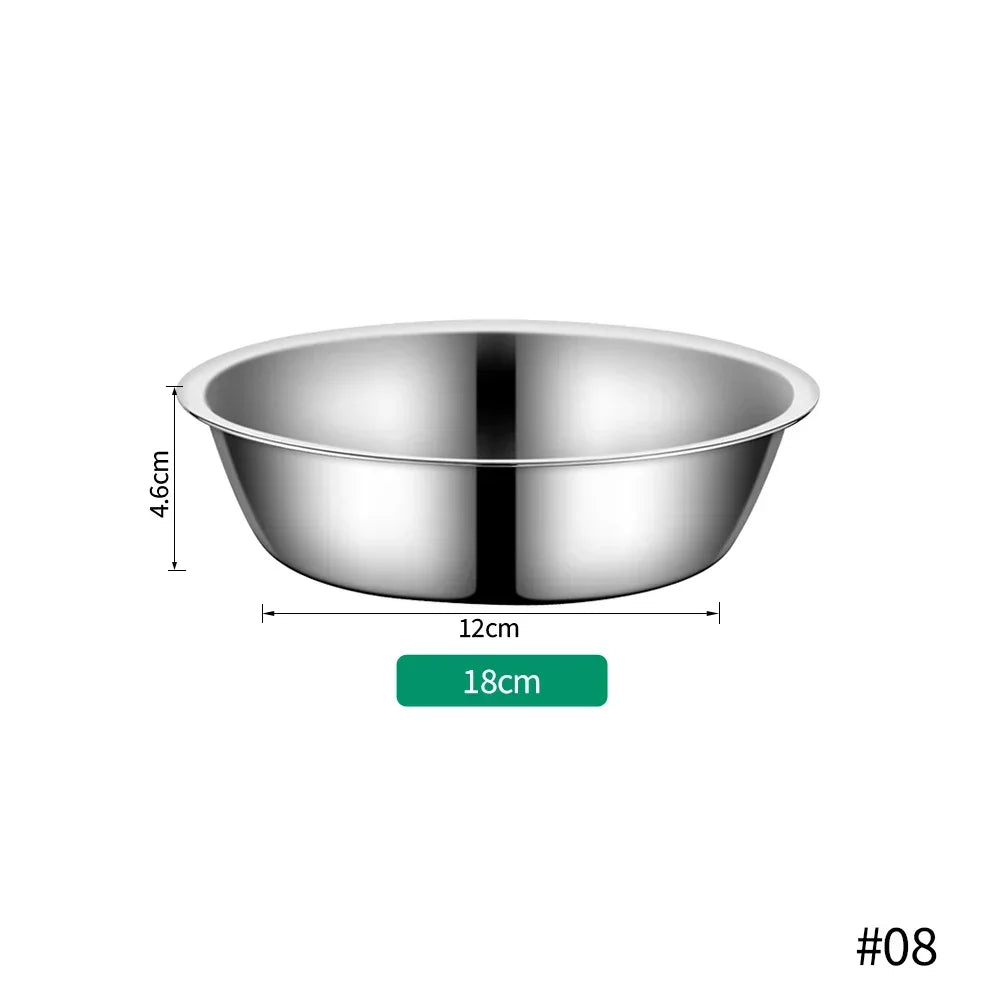 Stainless Steel Metal Dog Bowl for Small Medium Large Dogs Replacement Basic Dog Bowls Thickened Dog Water Feeder Bowls Pet Supp