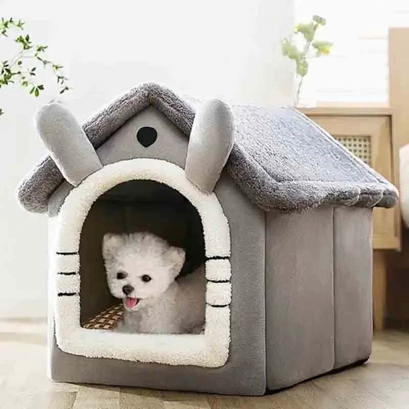 Casa cálida para perros de interior, cama suave para mascotas, tienda de campaña, caseta para perros, cama para gatos con cojín extraíble, adecuada para mascotas pequeñas, medianas y grandes