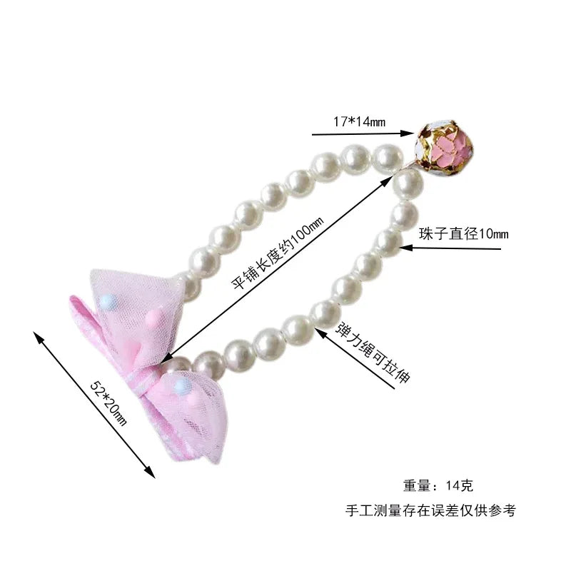 Pet Ornament Necklace Collar with Bell Great Lightweight Pet Jewelry Shiny Cat Imitation Pearl Jewelry New Kitten Accessories