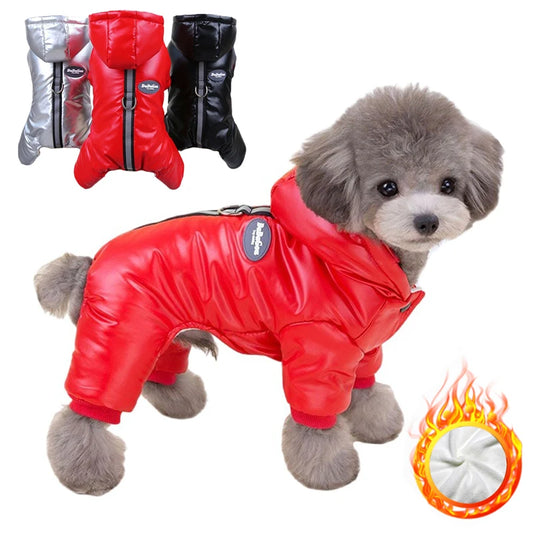 Padded Winter Puppy Onesie Waterproof Boy Dog Clothes for Small Dogs Warm Shih Tzu Down Jacket Chihuahua Jumpsuit Yorkie Costume