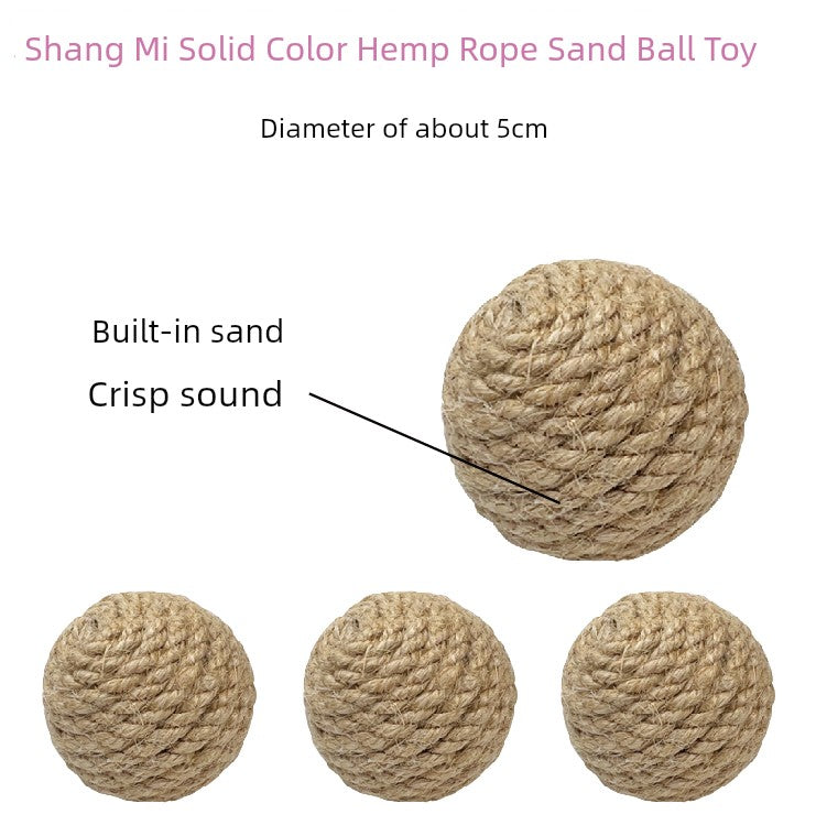 Self-Hi Bite Molar Sound Woolen Yarn Ball Cat Teaser Toy