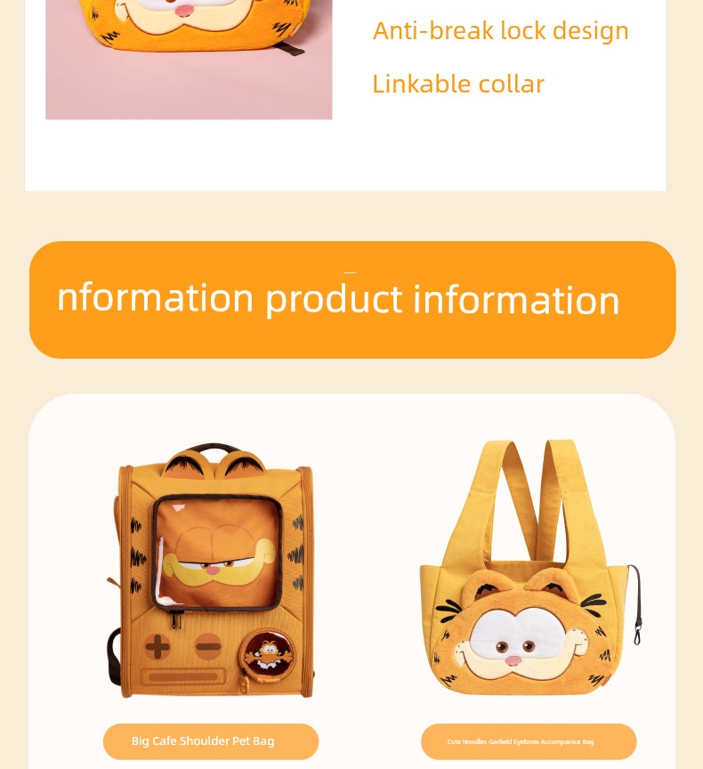 Space Capsule Pet Travel Bag Foldable Garfield