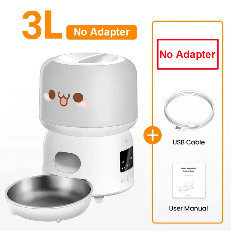 ROJECO Automatic Cat Feeder 3L Smart Pet Food Dispenser WiFi Button Auto Dog Feeder For Cats Pets Remote Control Feeding Supply