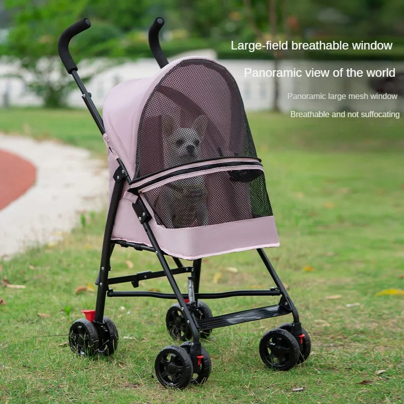 Pet Cat and Dog Stroller Dog Cat Teddy Baby Stroller Lightweight and Foldable for Small Pet Dogs When Going Out