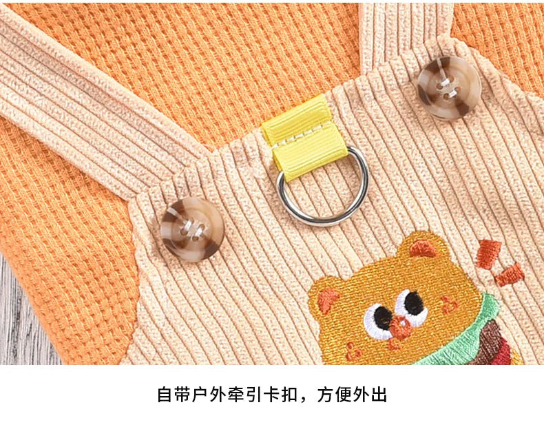 Hamburger Big Dog Costume Jumper Dresses For Small Big Breeds Puppy Dachshund Corgi Autumn Winter Pet Clothes Yellow Size XS 4XL