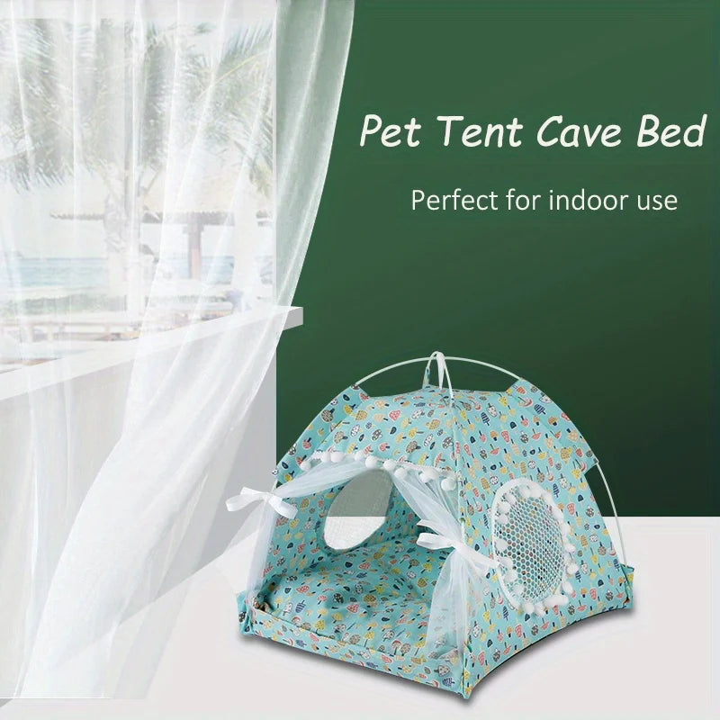 Cat and dog nests, summer semi-enclosed houses, cool mats, foldable outdoor pet tents, tent supplies