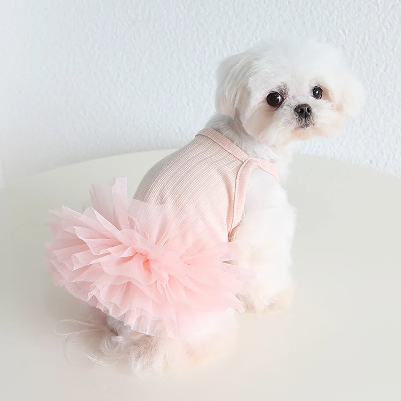 Cute Princess Dress for Pets, Cotton Clothes, Comfortable and Soft Dresses for Lovely Dogs, Sizes XS-XL, Summer