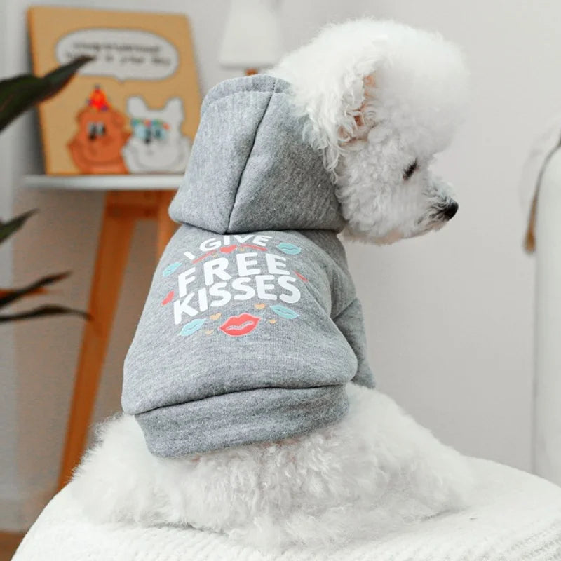 Pet Dog Clothes for Small Medium Dogs Winter Warm Dog Hoodie Letter Print Puppy Pullover Pet Sweatshirt Bichon Frise Dog Clothes