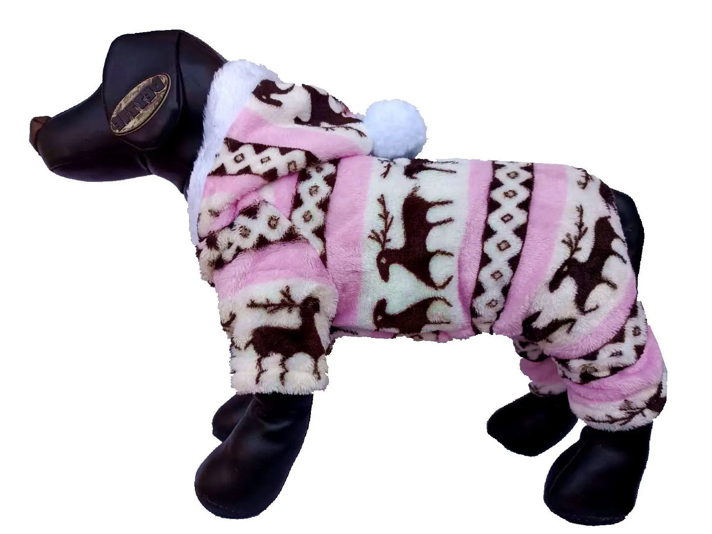 Winter Dog Christmas Jumpsuit Clothes Warm Plush Pet Pajamas for Small Medium Dogs Cats Overalls Puppy York Chihuahua Onesies