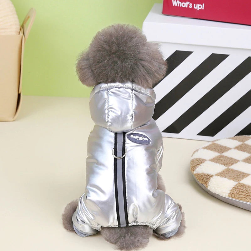 Padded Winter Puppy Onesie Waterproof Boy Dog Clothes for Small Dogs Warm Shih Tzu Down Jacket Chihuahua Jumpsuit Yorkie Costume