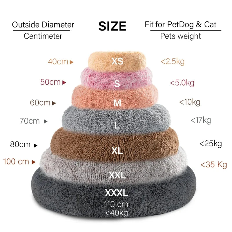 Cat Beds Washable Soft Pet Kennel Winter Thickened Warm Donut Round Pet Plush Nest Comfortable Sleeping Cat Bed Supplies