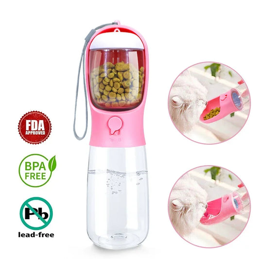 Portable Dog Cat Water Bottle with Storage Food and Water Container for Puppy Pets Feeder Bowl Outdoor Travel Pet Drinking Bowls