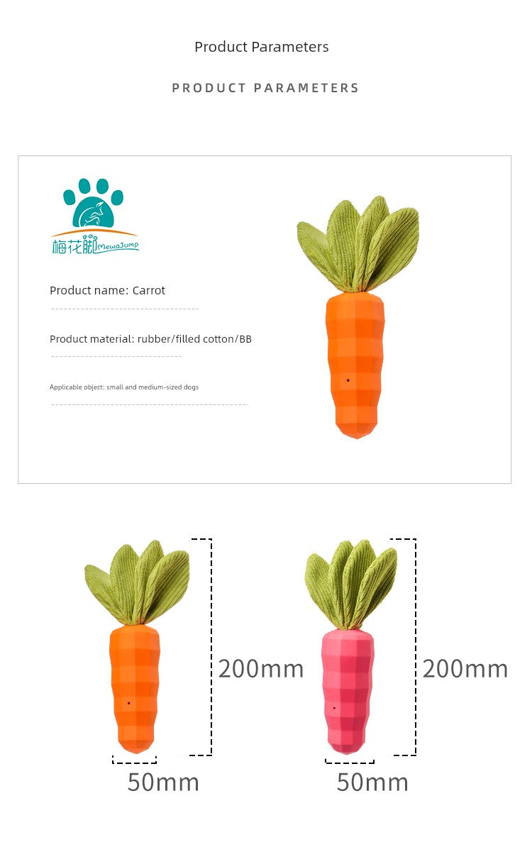 Toy Carrot for Dogs Stuffed Dog Toy