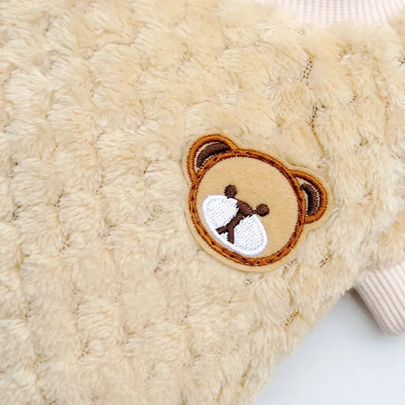 Winter Warm Dog Hoodies Pet Dog Clothes Soft Puppy Pullover Cute Bear Print Cat Sweatshirt Fashion Pet Hoodies Chihuahua Clothes