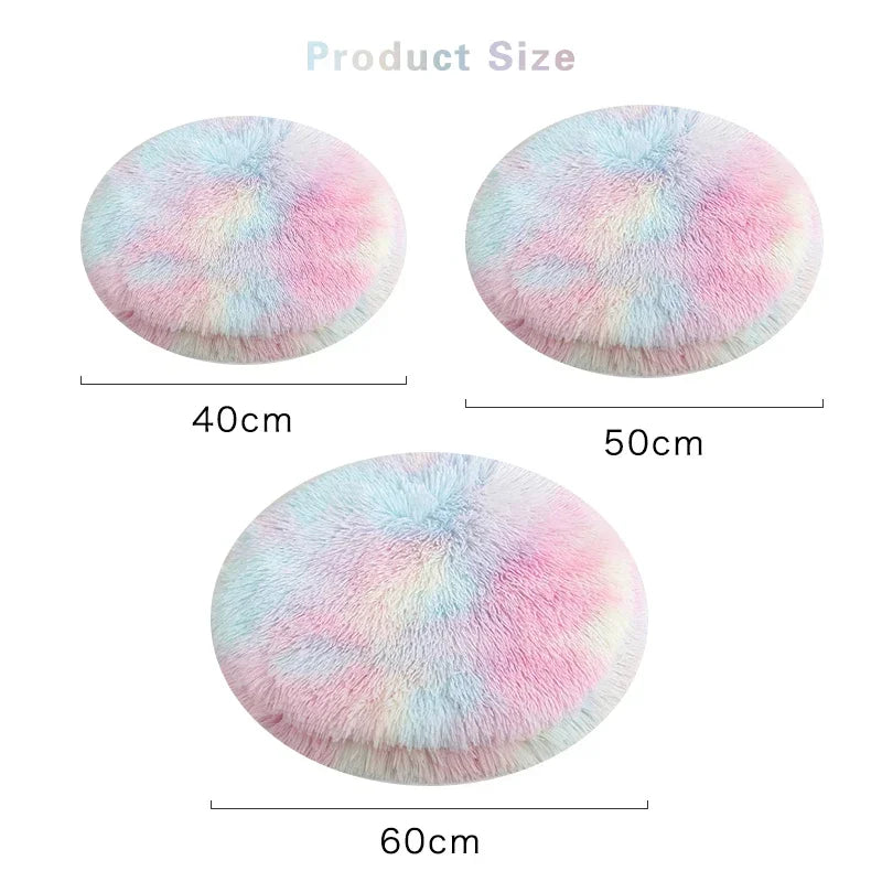 Plush Cat Bed Mats Round Pet Bed for Cats Small Dogs Soft Fleece Pet Sleeping Mat Kitten Puppy Nest Pet Cushion Cat Accessories