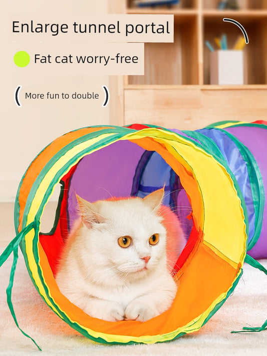 Cat Toy Cat Tunnel Self-Hi Relieving Stuffy Cat Teaser Kitty a Facility for Children to Bore Handy Gadget Consume Physical Strength Rainbow Channel Supplies