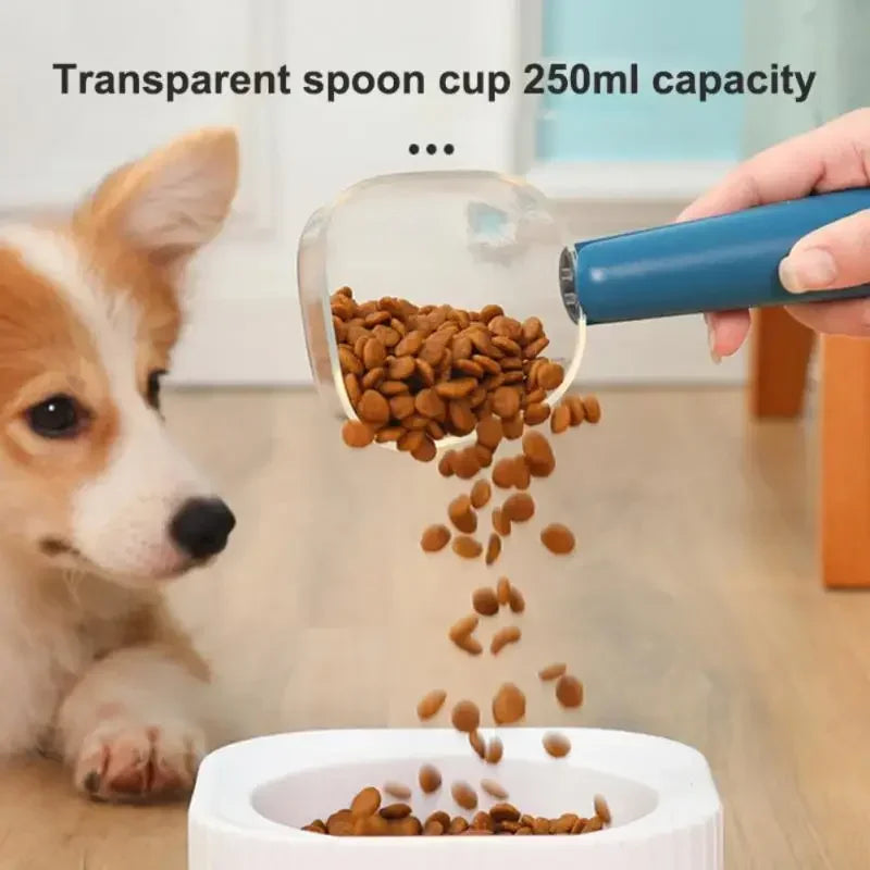 Pet Food Cup for Dog Cat Feeding Bowl Kitchen Scale Spoon Measuring Scoop Cup Portable with Scale Feeding Transparent Supplies