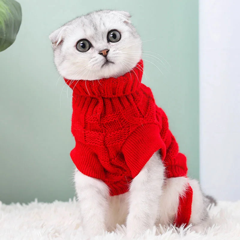 Cat Clothes for Pet Cats Clothing for Pets Sweater Pet Dog Clothes for Cats Dogs Kitty Outfit Pure T Shirt Dog Coat Vest Costume