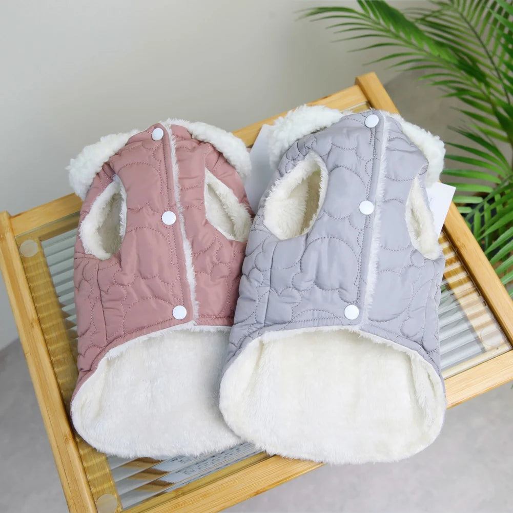 Winter Dog Coat with DRing Fleece Warm Puppy Vest Jacket Cold Weather Dog Clothes for Small Dogs Boy Girl Indoor Outdoor Wearing