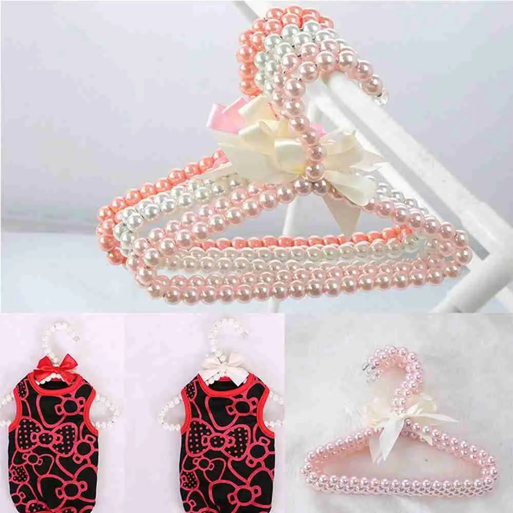 Plastic Dog Clothes Girl Heart Pearl Hanger Shelf Cat Clothes Pet Supplies Hanger Dog Accessories for Small Dogs Pet Supplies