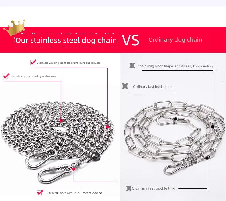 Collar Border Collie Anti-Bite Iron Chain Dog Hand Holding Rope