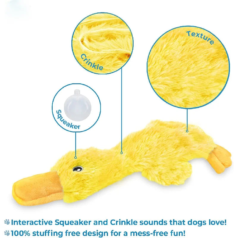 Dog Plush Sound Toy Yellow Duck Pet Interactive Training Stuffed Toys Cute No Fill Chewing Pet Supplies For Cat