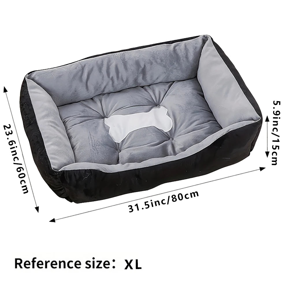 Warm Bone Pet Dog Bed Warm House Square Nest Washable House Pet Kennel For Small Medium Dogs Cats Puppy Dog Baskets