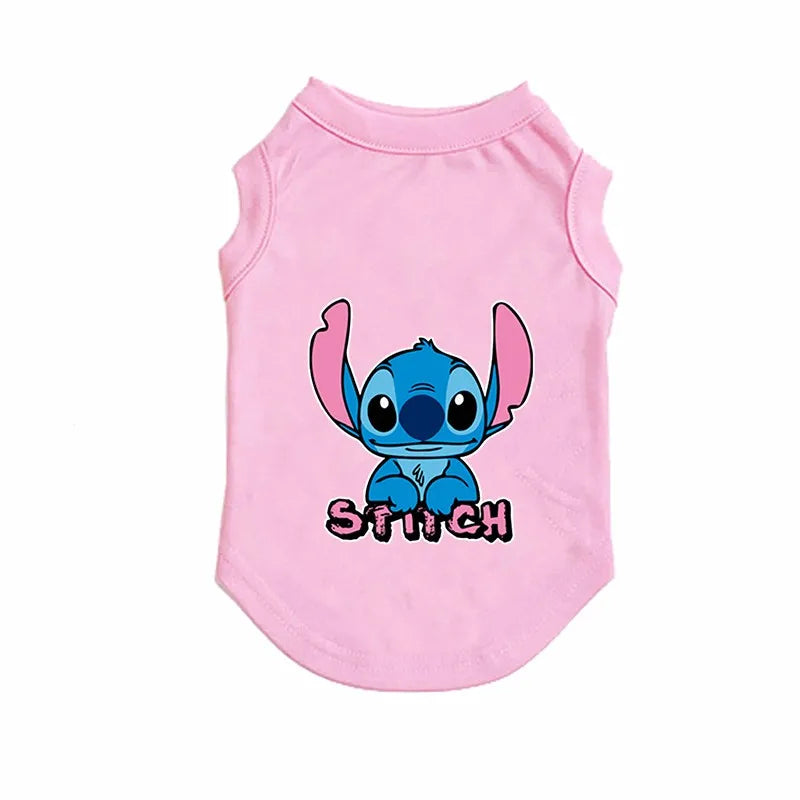 Disney Summer Pet Dog Vest Cute Stitch Cotton Dogs Clothes Breathable Puppy For Small Medium Dogs Clothing French Bulldog Perro