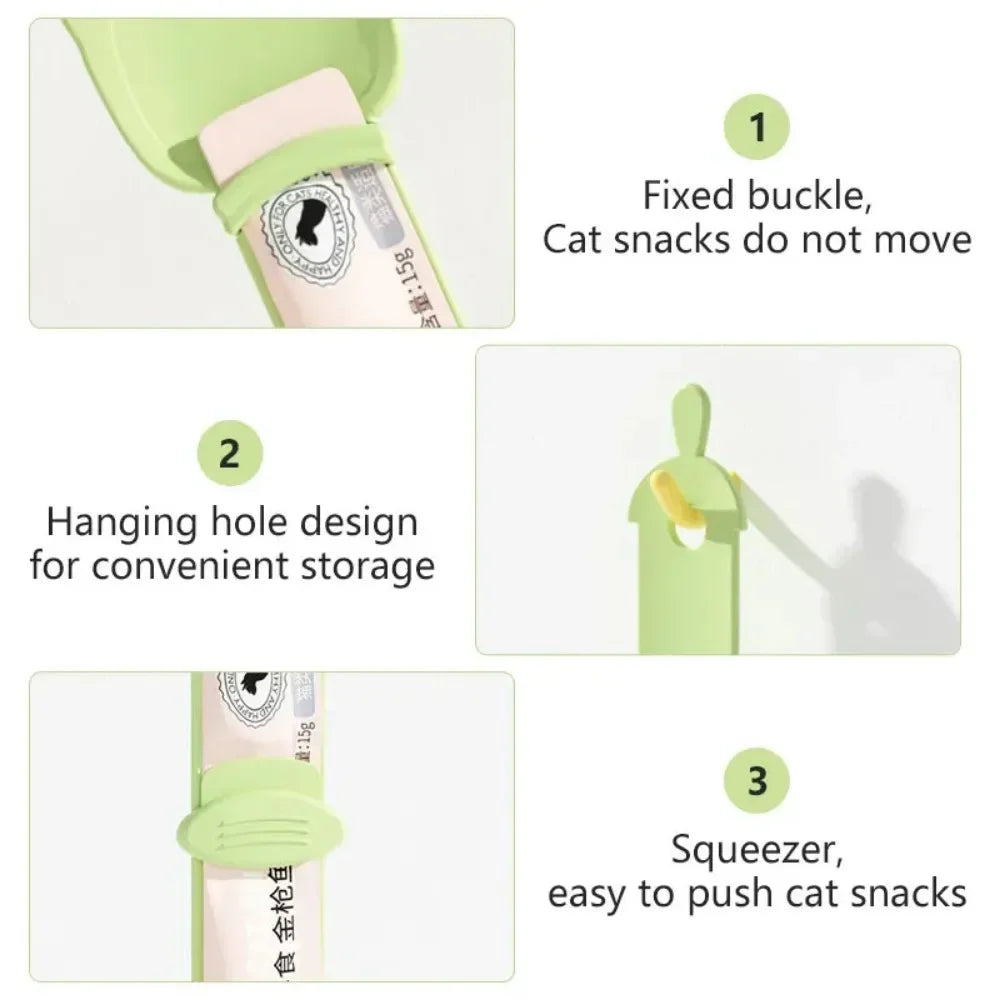 Cat Strip Feeding Spoon For Wet Semi-liquid Foods Cat Strip Squeeze Spoons Pet Feeder Supplies Snack Feeding Cat Product  그릇