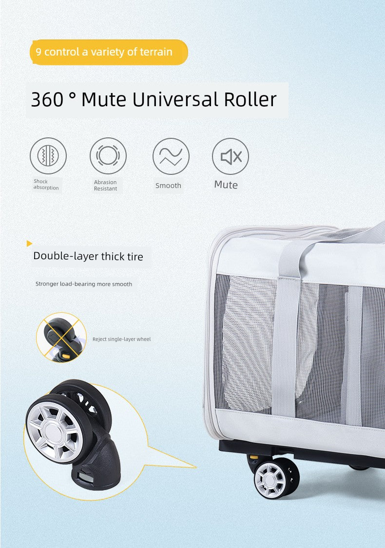 Valise à roulettes de voyage portable multi-chats de grande capacité pour voiture