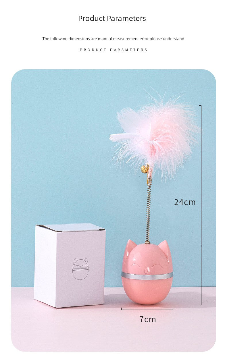 Feather Self-Hi Relieving Stuffy Bell Turntable Molar Cat Teaser